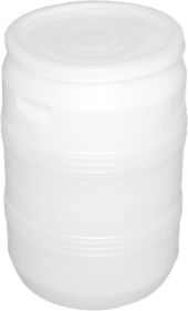 Бочка 50л с крышкой белая