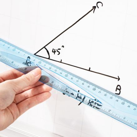 Набор чертежный Deli EH13 большой:лин 30см,угольн 19и13см,трансп 12см,голуб