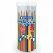 Фломастеры в тубе классические 24 цвета, вентилируемый колпачок, BRAUBERG "PREMIUM", 152199