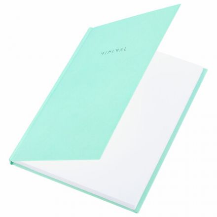 Блокнот МАЛЫЙ ФОРМАТ 110х147 мм, А6, 80 л., твердый, клетка, BRAUBERG "Minimal", мятный, 116451