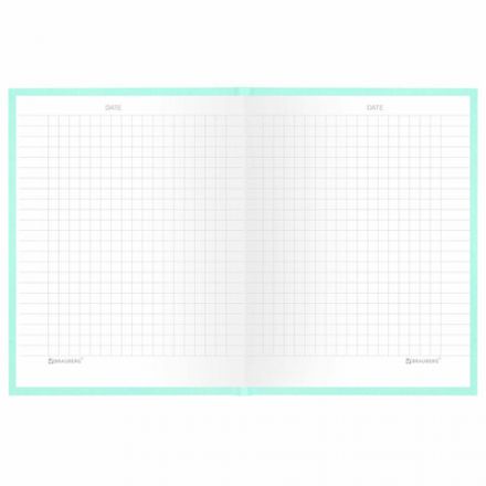 Блокнот МАЛЫЙ ФОРМАТ 110х147 мм, А6, 80 л., твердый, клетка, BRAUBERG "Minimal", мятный, 116451
