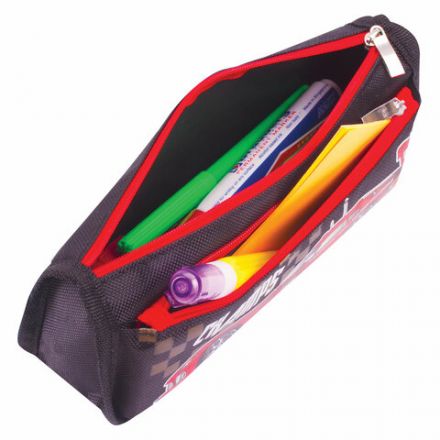 Пенал мягкий ЮНЛАНДИЯ, 2 отделения, полиэстер, "Car champion", черный, 21х6х9 см, 228982