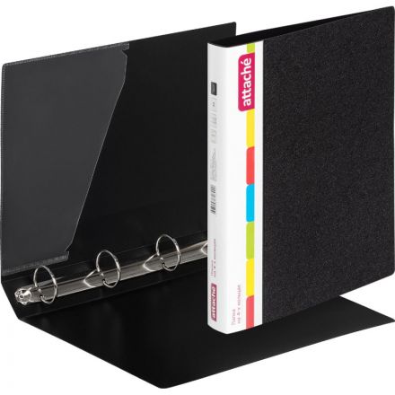 Папка на 4-х кольцах Attache 42 мм черная до 300 листов (пластик 0.7 мм)
