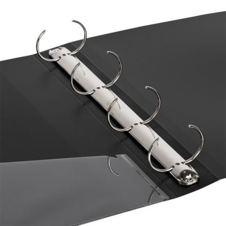 Папка на 4-х кольцах Attache 42 мм черная до 300 листов (пластик 0.7 мм)