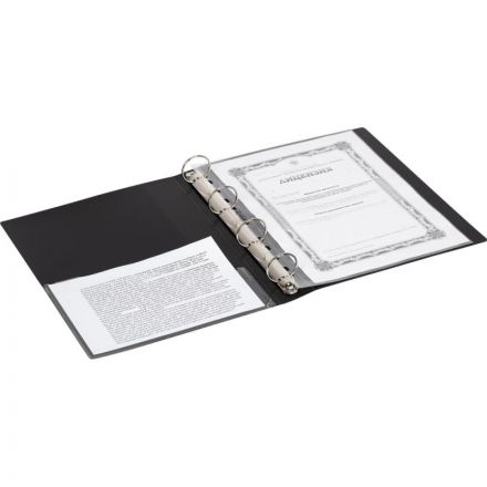 Папка на 4-х кольцах Attache 42 мм черная до 300 листов (пластик 0.7 мм)