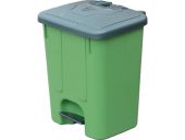 Мусорный бак 40л. мороз. с крышкой, с педальным приводом цв. зелёный