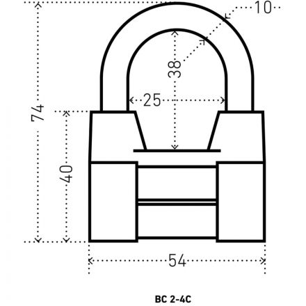 Замок навесной УЗК Аллюр ВС2-4С (54xd=10) алюм.антич/серебро (3кл)