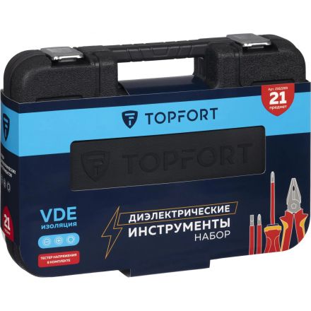 Набор диэлектрических инструментов Topfort 21 предметов (VDE584121)