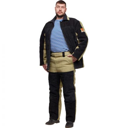 Костюм сварщика брезент+спилок утепл. кур/бр (мод. КС21ПР) (60-62) 170-176