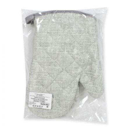 Набор кух. (рукавица стег.18х28см -2шт), рогожка, 160г/м2, Рант серый