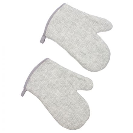 Набор кух. (рукавица стег.18х28см -2шт), рогожка, 160г/м2, Рант серый