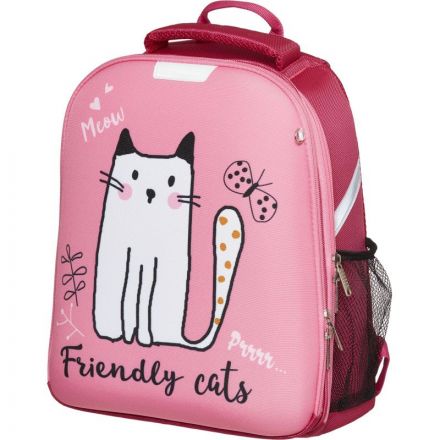 Ранец №1School Light Friendly cats, 2 отд., 700гр СПб