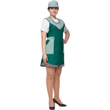 Фартук сарафан Фантазия (с козырьком), цвет зеленый СПб