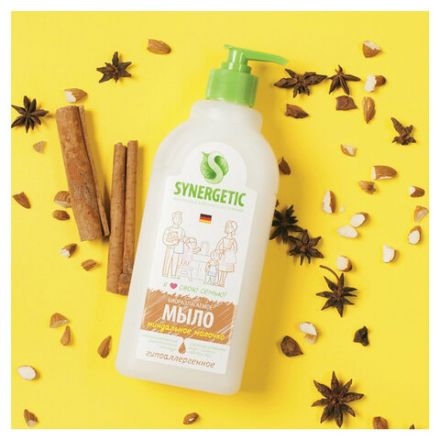 Мыло жидкое 5 л SYNERGETIC "Миндальное молочко", гипоаллергенное, биоразлагаемое, 105506 Мыло жидкое 5 л SYNERGETIC "Миндальное молочко", гипоаллергенное, биоразлагаемое, 105506