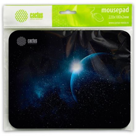 Коврик для мыши Cactus CS-MP-P04XS Space Мини черный 220x180x2мм