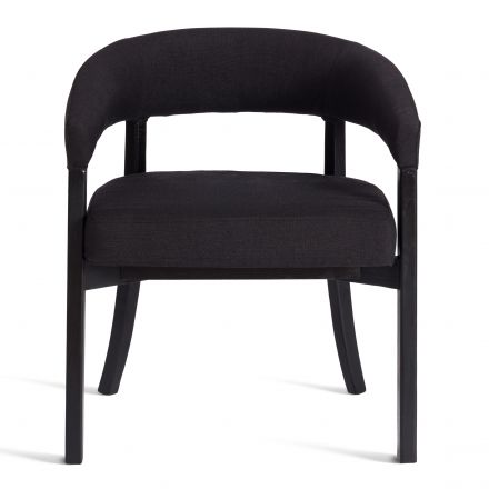 Стул SURTUR дерево вяз/ткань лен, черный/черный лен, 54х53х74 см