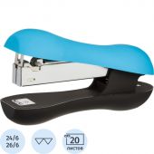 Степлер вертикальный Attache Comfort до 20 листов черный с голубым (с покрытием Soft Touch)
