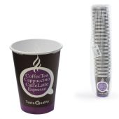 Стакан одноразовый бумажный 300/430 мл, D 90 мм, КОМПЛЕКТ 50 шт., однослойный, Taste Quality, холодное/горячее, ФОРМАЦИЯ, HB90-430-0058, HB90-430-0058-5