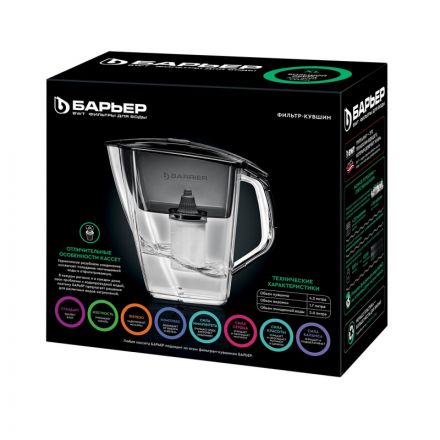 Фильтр -кувшин для очистки воды БАРЬЕР Гранд Нео 4,2 л, цвет антрацит