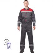 Костюм рабочий летний муж. л20-КБР сер/красн (р.48-50) 170-176
