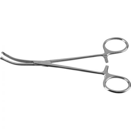 Зажим  кровоостанавливающий 1х2 зубый зубчатый изогнутый № 2, 160 мм З-119