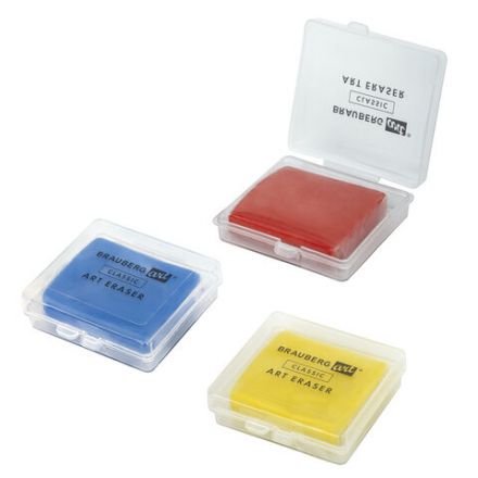 Ластик-клячка художественный цвета ассорти, в футляре, 40x36x10 мм, BRAUBERG ART "CLASSIC", 271155 Ластик-клячка художественный цвета ассорти, в футляре, 40x36x10 мм, BRAUBERG ART "CLASSIC", 271155