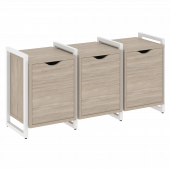 Loft Тумба на регулируемых опорах наборная. Вариант №5 VR.L-TN-5.O Дуб аттик/Белый металл 1440*460*719