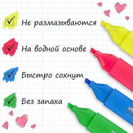 Набор текстовыделителей ЮНЛАНДИЯ 6 шт., АССОРТИ, "COLORSTAR", линия 1-4 мм, 151709