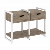 Loft Тумба на регулируемых опорах наборная. Вариант №1 VR.L-TN-1.O Тиквуд тёмный/Белый металл 970*460*719