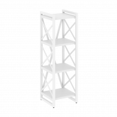 Loft Стеллаж на регулируемых опорах-4 полки VR.L-MST.O-4.4 Белый бриллиант/Белый металл 400*400*1280