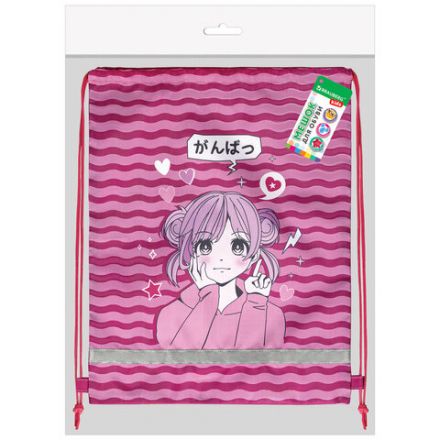Мешок для обуви BRAUBERG KIDS, светоотражающая полоса, 46х36 см, "Anime style", 272391