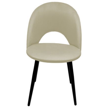 Стулья КОМПЛЕКТ 2 шт., "Luna CF-070", велюр бежевый, каркас металлический, усиленный, черный, BRABIX, 532771