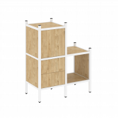 Loft Прямой стеллаж наборный VR.L-11 Тиквуд светлый/Белый металл 862*446*1047