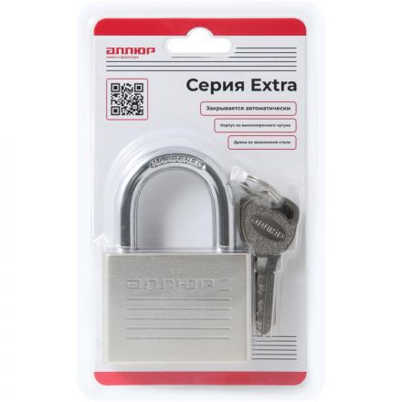 Замок навесной УЗК_Аллюр ВС1Ч-060 (60хd=9,8х33) чугун (16837) хром (4кл)