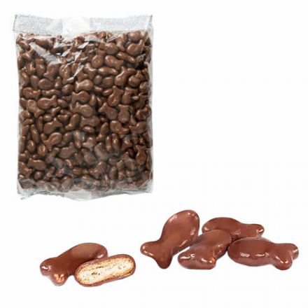 Печенье-крекер ЯШКИНО "Рыбка" в шоколадной глазури, 500 г, пакет, ОС956