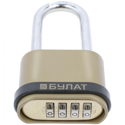 Замок навесной кодовый_УЗК Булат ВС 564-01 (41xd=7x58) ЦАМ золото(дл.дужка)