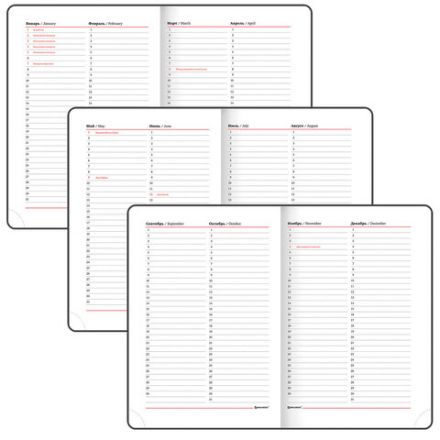 Ежедневник недатированный А5 138x213 мм BRAUBERG "Waves" под кожу, застежка 160 л., серый/оранжевый, 111877