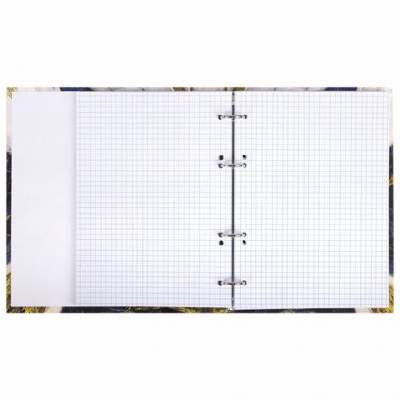 Тетрадь на кольцах А5 175х215 мм, 120 листов, твердый картон, фольга, клетка, BRAUBERG, "Marble", 404719