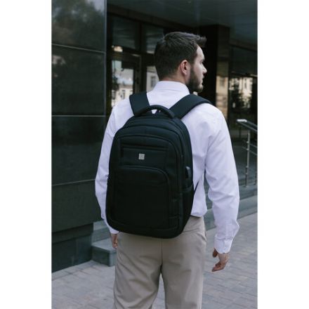 Рюкзак HEIKKI SECURE (ХЕЙКИ) универсальный, отделение для ноутбука, черный, 46x31x19 см, 273894