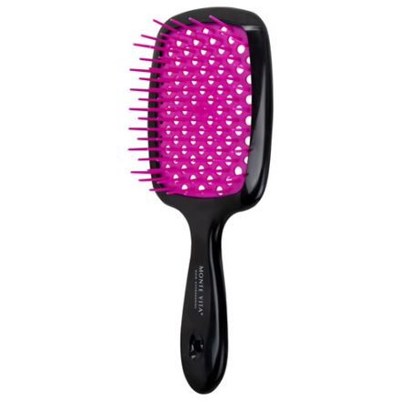 Расческа для волос массажная 20х8,5 см, НАБОР 2 шт. + щетка для чистки В ПОДАРОК, MONTE VITA (МОНТЕ ВИТА), 457434