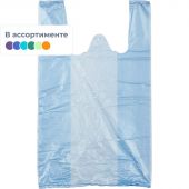 Пакет-майка ПНД цветной 10 мкм (25+12х45 см, 100 штук в упаковке)