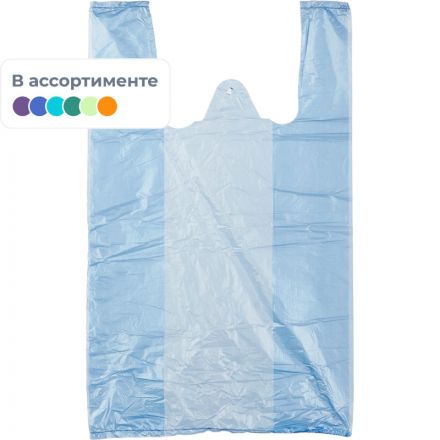 Пакет-майка ПНД цветной 10 мкм (25+12х45 см, 100 штук в упаковке)