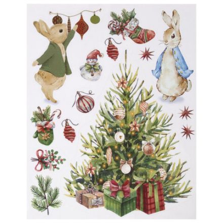 Наклейка для окон (1 штука) двусторонняя МНОГОРАЗОВАЯ 30х38 см, "Ассорти № 1", ЗОЛОТАЯ СКАЗКА, 591921