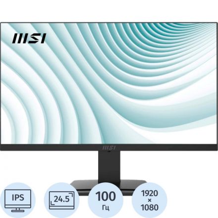 Монитор MSI 24,5 PRO MP253 Black, IPS, 1920x1080, 100Hz, VGA, HDMI, DP Монитор MSI 24,5 PRO MP253 Black, IPS, 1920x1080, 100Hz, VGA, HDMI, DP