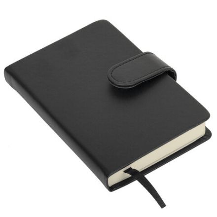 Скетчбук, слоновая кость 140 г/м2 90х140 мм, 80 л., КОЖЗАМ, застежка, BRAUBERG ART CLASSIC, черный,116458