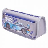 Пенал мягкий ЮНЛАНДИЯ, 2 отделения, полиэстер, "Car champion", серый, 21х6х9 см, 228983