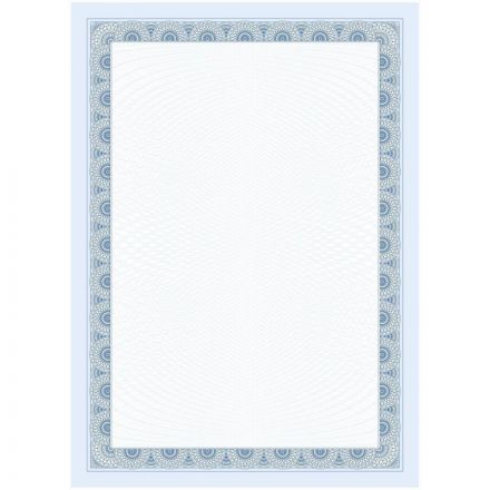 Сертификат-бумага с рамкой А4 синяя кружева, 250 г/кв.м, 20 шт/уп КЖ-1794/8