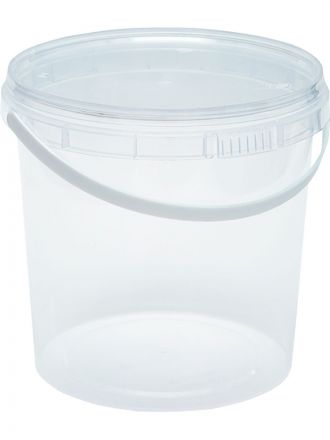 Ведро 1,5л круглое бесцветное с бесцветной крышкой Ведро 1,5л круглое бесцветное с бесцветной крышкой