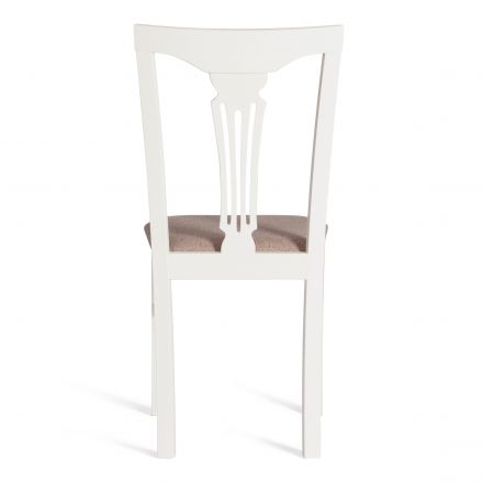 Стул - Гермес/ Hermes дерево гевея, 43х49х94см, Ivory white, ткань серая (TM-164)