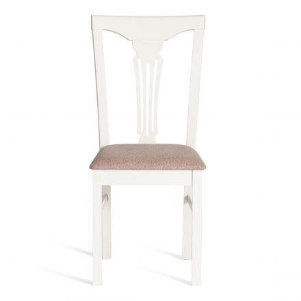 Стул - Гермес/ Hermes дерево гевея, 43х49х94см, Ivory white, ткань серая (TM-164)